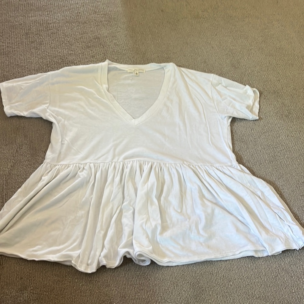 Urban Outfitters White Peplum T-Shirt